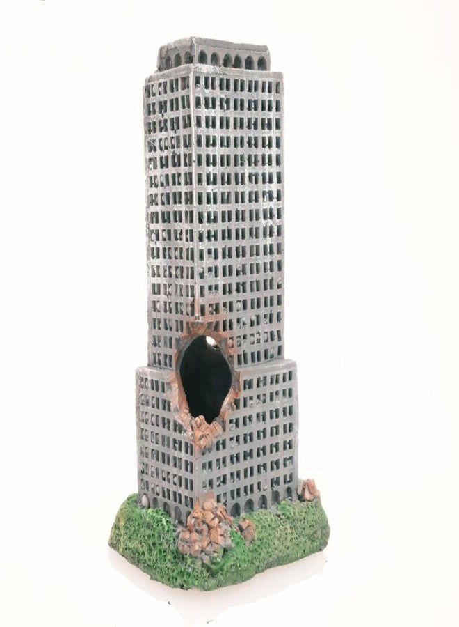 Petta Aquarium Decor,Postwar Skyscrapers Ruins Ornament Decoration for Aquarium Fish Tank GF1213
